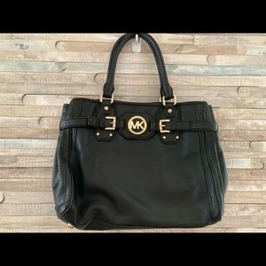 Michael Kors Black Leather handbag with gold